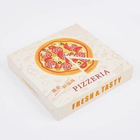 Boîte à pizza en carton blanc biodégradable, imprimée offset, laminée, 3 couches, ondulée, jetable, personnalisée, pour emporter