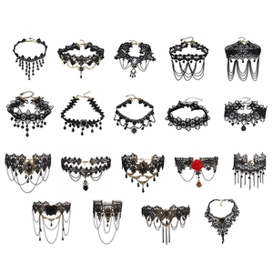 Gargantillas Góticas Sexys, Collares de Encaje Negro para Mujer, Collar de Piedras, Estilo Vintage Victoriano, Gargantilla Steampunk, Joyería para Fiesta Gótica de Halloween - Product Image 4