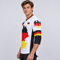 Maillot de vélo de montagne inspiré de l'Allemagne pour hommes, avec motif d'aigle, manches trois quarts, respirant, pour la pratique du VTT