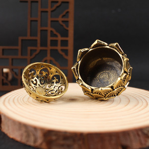 Vintage Style Brass Lotus Incense Burner Hand Made For Religious Use Sandalwood Aromatherapy <b>Diffuser</b> Home Office Decor - Product Image 3