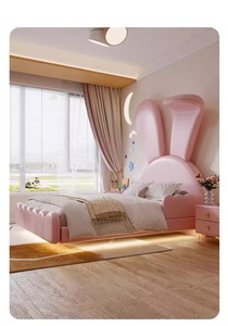 <span class=keywords><strong>Letto</strong></span> Moderno e Lussuoso per Bambini in Stile Coniglio, con Interni in Morbida Pelle e Struttura in Legno, Adatto come <span class=keywords><strong>Letto</strong></span> Familiare - Product Image 6