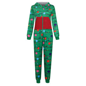 2022 Winter Thicken Flannel Christmas PJs Furry Hoodie Velvet Fleece Red Green Light <strong>Fluffy</strong> Adult Thick <strong>Onesie</strong> for <strong>Women</strong> - Product Image 4