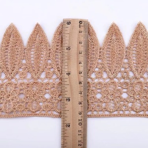 Dentelle en polyester <span class=keywords><strong>soluble</strong></span> à l'eau, motif feuille colorée, 9,5 cm, pour la décoration de vêtements, robes et foulards DIY - Product Image 2