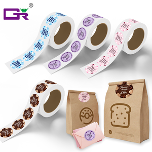 Etiquetas Redondas Personalizadas en Rollo, Adhesivos de Vinilo Impermeables, Hechas a Mano con Amor, Impresión de Etiquetas para Paquetes - Product Image 1