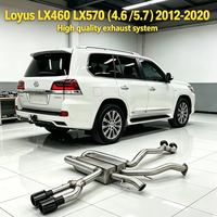 Silencieux d'échappement à haut débit en acier inoxydable avec soupape et embouts latéraux quadruples pour Lexus LX460 LX570 12-20 Kit de modification tout-terrain
