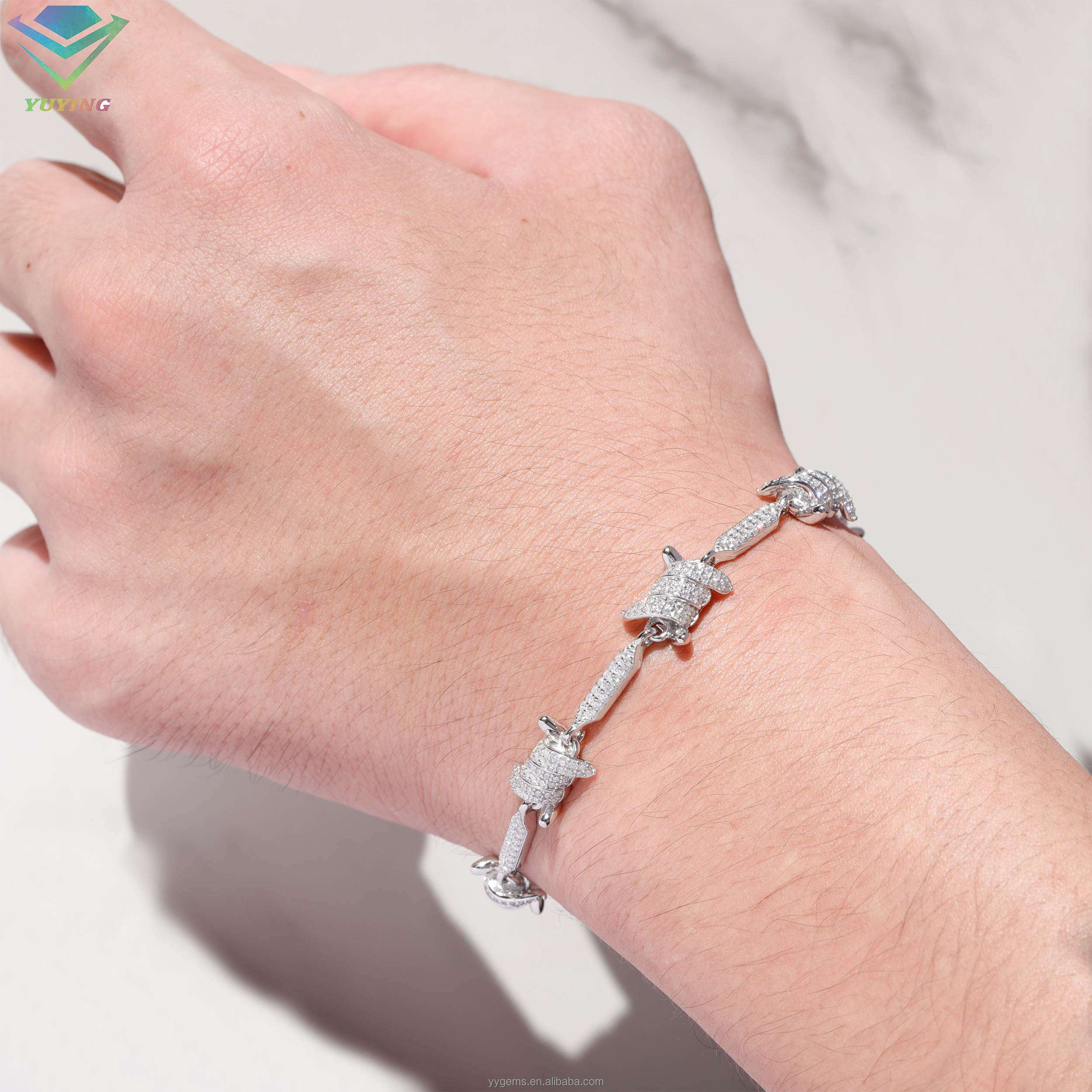 S925 สร้อยข้อมือเงิน-สีขาว