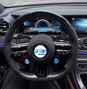 Volante Sportivo a Fondo Piatto con Finiture in Carbonio, Cuciture in Pelle e Striscia AMG, Compatibile con Mercedes Classe V, Vito, <span class=keywords><strong>Marco</strong></span> Polo, Interni MPV - Product Image 5