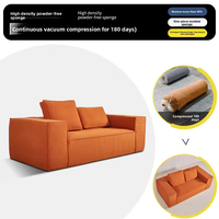 Sofá de compresión tipo bloque de tofu, sin esqueleto, de esponja completa, nórdico, de un asiento, plegable, extraíble, lavable, en bolsa de compresión.