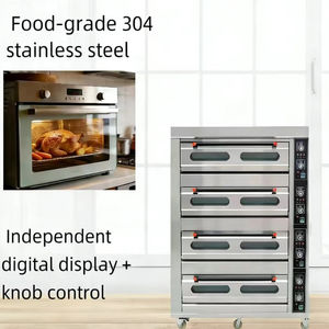 Horno de Gas para Hornear de 4 Niveles y 16 Bandejas Equipo de Cocina Comercial de Acero Inoxidable de Gran Capacidad - Product Image 1