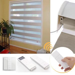 Home Center Cordless Window Roller <strong>Curtain</strong> Shade 100% Polyester Fabric Motorized Rainbow Blinds Light Filtering Zebra Blinds - Product Image 5
