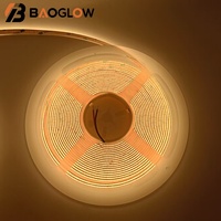 Tira de Luz LED COB de Alta Densidad, 2700K-6500K, Alto CRI 90, PCB de 8MM, DC 24V, 624 LED/M, Regulable, Flexible