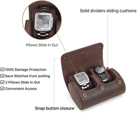 Petite boîte de rangement personnalisée pour montre de voyage en rouleau de cuir Crazy Horse CF1137