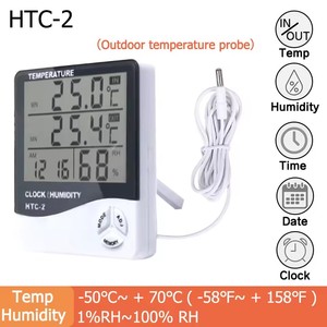 Trạm thời tiết trong nhà ngoài trời Nhiệt kế ẩm kế kỹ thuật số LCD C/F nhiệt độ độ ẩm mét Đồng hồ báo thức - Product Image 4