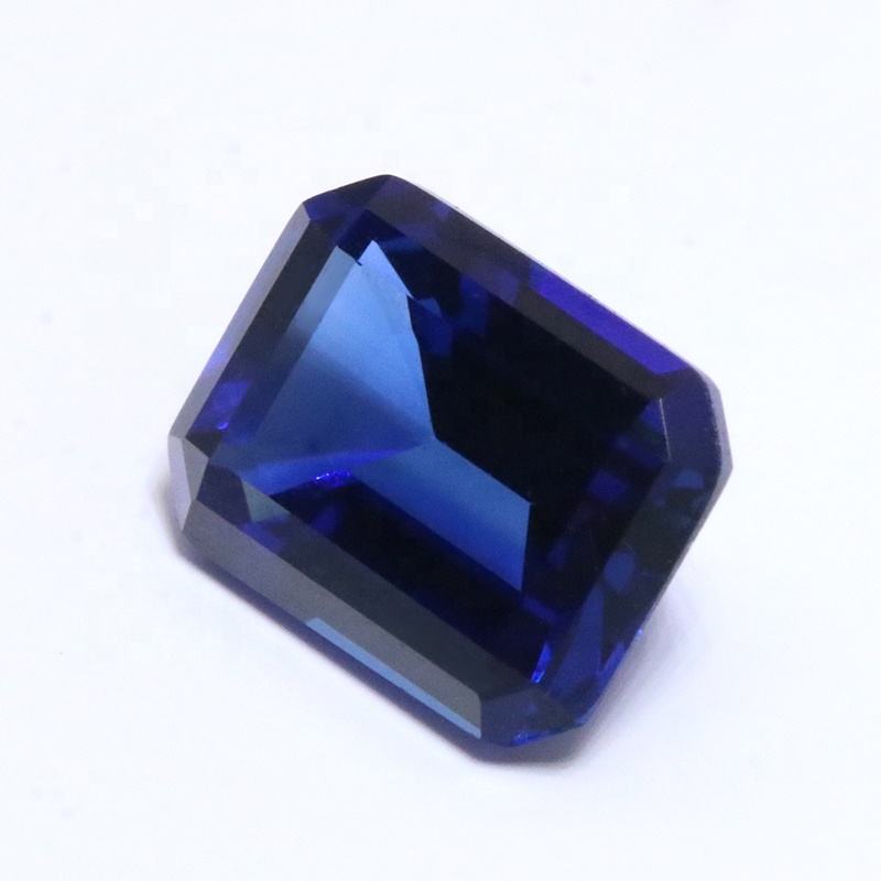 New Trending Loose Gemstone Lab Grown Sapphire Emerald Cut Royal Blue ...