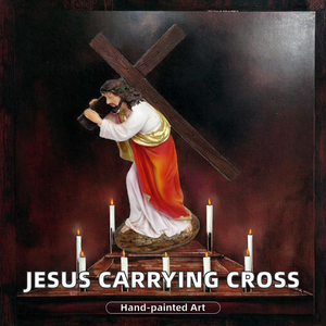 Figuras Religiosas, Escultura de Jesús Cargando la Cruz, Resina Pintada a Mano, Modelo Hecho a Mano, Estatua de la Colección Josephman, Decoración para el Hogar - Product Image 2
