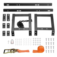 Kit de support de roue de secours pour semi-remorque JH-Mech, réglable, sûr et stable, facile à installer, en acier au carbone noir, avec fixation