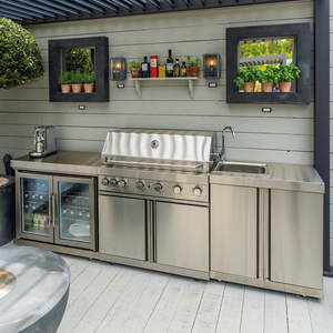 Equipo Moderno para Cocina Exterior, Puertas de Acero Inoxidable para Cocina Exterior con Refrigerador, Gabinetes para Cocina Exterior - Product Image 6