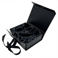 Boîte à perruque magnétique pliable de luxe personnalisée, boîte cadeau en carton recyclé avec insert en satin pour l'emballage de perruques et de lingerie