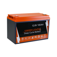 Smart APP 12.8V 100Ah SLA Batterie de remplacement LiFePO4 Batterie de stockage d'énergie pour RV Boat UPS Base Station