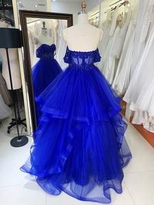 <span class=keywords><strong>Robe</strong></span> de Quinceañera bleu sarcelle à épaules dénudées, style corset, broderie bleue, perles, jupe à volants, coupe trapèze, <span class=keywords><strong>robe</strong></span> de bal, vente en gros - Product Image 2