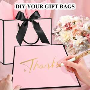 Bow Ribbon Greeting Cards Present <b>Bags</b> with Handles for Birthday <b>Wedding</b> School & Business Shopping <b>Gift</b> <b>Bags</b> - Product Image 6