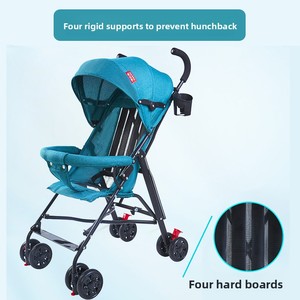 <span class=keywords><strong>Poussette</strong></span> bébé légère <span class=keywords><strong>en</strong></span> métal pliable, type parapluie, avec position assise/allongée, idéale pour les voyages d'été, dossier réglable <span class=keywords><strong>en</strong></span> trois positions - Product Image 2