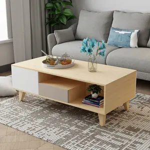简约设计木质彩色木制北欧方形多功能电视支架和咖啡桌公寓
