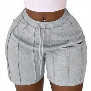 Shorts en molleton respirant et à séchage rapide pour femmes grandes tailles, écologiques, de haute qualité, 100 % coton, taille élastique, décontractés, logo personnalisé - Product Image 1