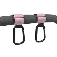 2 PCS Crochets réglables en cuir PU pour poussette, boucle rotative à 360 degrés, accessoires de suspension pour voyage et camping