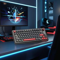 Clavier mécanique sans fil USB Type-C personnalisé à 81 touches, clavier de jeu compact 75% RGB à commutation à chaud, programmable, avec écran intelligent