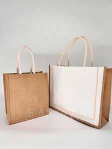 Grosir tas rami belanja Tote Bag bahan ramah lingkungan Pernikahan promosi pantai rami Logo kustom dengan saku ritsleting - Product Image 3