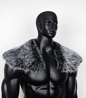 Échantillon de col en fausse fourrure Viking pour homme, accessoire de costume médiéval avec écharpe, cape et épaulettes en fausse fourrure