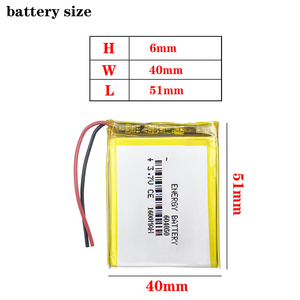3,7 V 1600mAh directo de fábrica 604050 polímero de litio cuadrado plano <span class=keywords><strong>recargable</strong></span> ciclo profundo Lipo batería bolsa batería de iones - Product Image 2