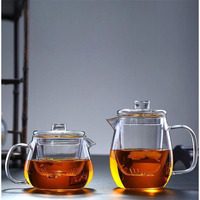 Théière spéciale de 450ml 15oz en gros théière en verre carré en borosilicate chaud avec infuseur en acier inoxydable