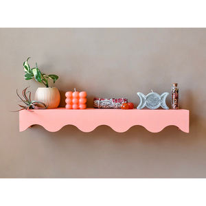 Montada Na Parede De Madeira Sólida Prateleira De Armazenamento Decoração De Madeira Prateleira Flutuante Moderna Personalizado Rosa Prateleira Flutuante - Product Image 3