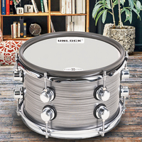 Tom de Batería Profesional Gris de 8 Pulgadas con Carcasa Duradera, Precisión de Estudio y Tono Neutro, Versátil para Roland/Yamaha/Alesis, con Parche de Malla
