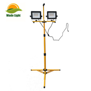 100w 10000 Lumen Dual Head Weather Resistant <b>LED</b> Work <b>Lights</b> With Adjustable Telescoping Tripod Stand Work <b>Lights</b> - Product Image 1