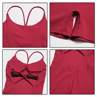 Combinaison de yoga dos nu personnalisée pour femme, couleur unie, effet push-up, pour la gym et le fitness, séchage rapide, respirante, une pièce