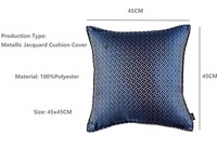 Housse de coussin décorative géométrique en polyester doux, jacquard métallique de luxe, pour la maison, fabrication sur mesure, fourniture directe d'usine