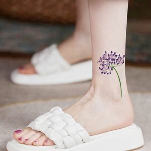 3D acquerello fiore di lavanda tatuaggi temporanei per le donne Body Art braccio falso Flora adulti tatuaggio adesivo impermeabile ragazze tatuaggio - Product Image 4