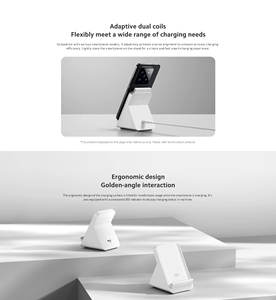 Para 80W PD Soporte de carga inalámbrico adaptable 3 en 1 Soporte plegable Conexión inteligente tipo C Reloj Auricular Teléfono móvil 5W EE. UU. - Product Image 3