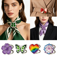 Rijnsten sjaalclips op maat gemaakte emaille bloemen shawl ringen elegante mode zijden omslag metalen accessoires videocontrole 2026 machines