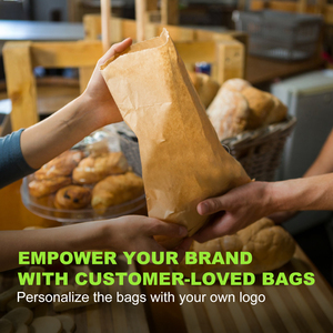 Small MOQ 100pcs Kraft Lunch Bag Disposable Food Grade Paper Bag Multi-size for Small Cafe &amp; Bakery DDP Ready - Product Image 4