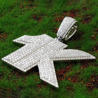 Pass diamant testeur glace out logo lettre pendentif moissanita hip hop 925 femmes nom plaque collier bijoux personnalisés chaîne Moissanite