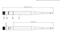 Antenne GSM 4G LTE avec connecteur SMA mâle 900/1800 MHz, antenne sans fil omnidirectionnelle pour routeur, passerelle, module de communication