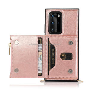 Étui portefeuille à Double lanière <span class=keywords><strong>avec</strong></span> fermeture éclair et fente pour carte magnétique pour <span class=keywords><strong>Huawei</strong></span> <span class=keywords><strong>P30</strong></span> P40 support antichoc étui en cuir pour <span class=keywords><strong>Huawei</strong></span> <span class=keywords><strong>P30</strong></span> P40 Pro - Product Image 4