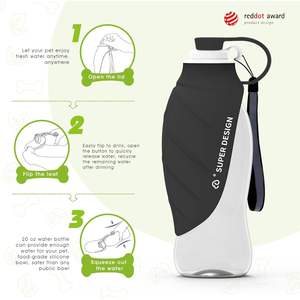 Botella de agua para perros Superdesign de 580 ml, a prueba de fugas, portátil, para perros pequeños a grandes - Product Image 1