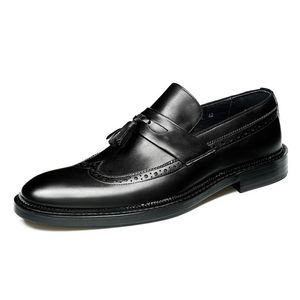 Nuevos Mocasines Casuales Formales de Negocios con Punta Puntiaguda y Flecos Estilo Británico Vintage 2025, Pintados a Mano en Color Otoño - Product Image 3