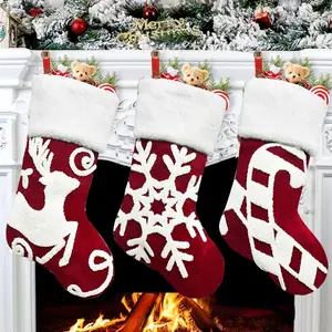 个性圣诞布长袜新设计礼品袋糖果刺绣升华圣诞装饰摆件