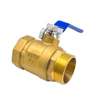 1 ''2 1/2'' Válvula de bola de latón Manual 600 WOG Unión de agua alta PTFE Sellado Colector de extensión de larga duración
